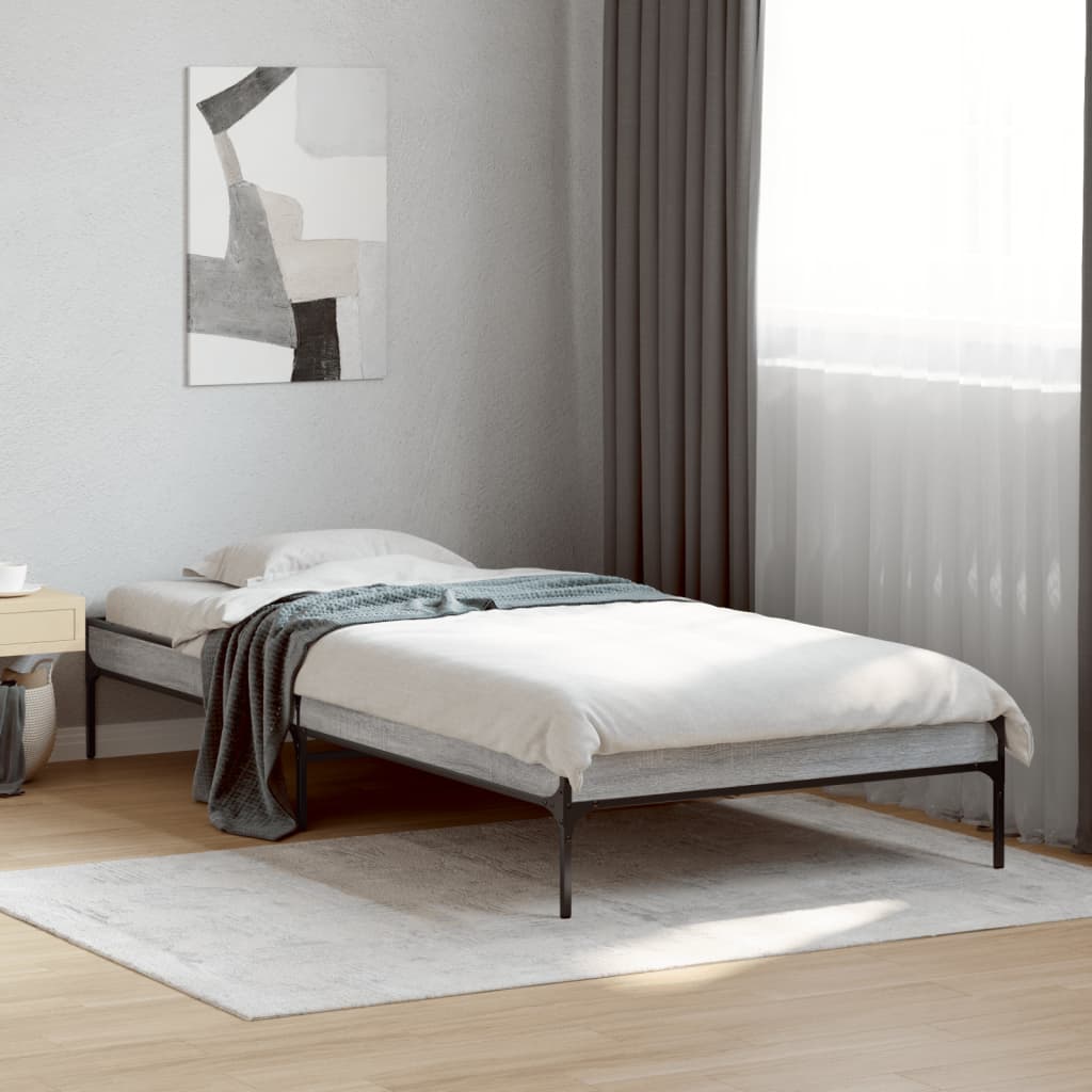 Cadre de lit sans matelas sonoma gris 75x190 cm