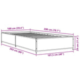 Bed frame without mattress black 100x200 cm