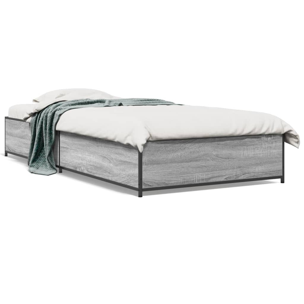 Cadre de lit sans matelas sonoma gris 100x200 cm