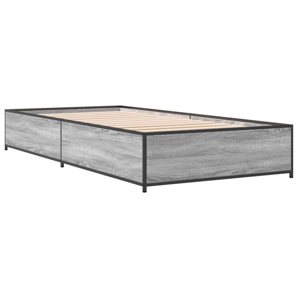 Cadre de lit sans matelas sonoma gris 100x200 cm