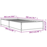 Cadre de lit sans matelas sonoma gris 100x200 cm