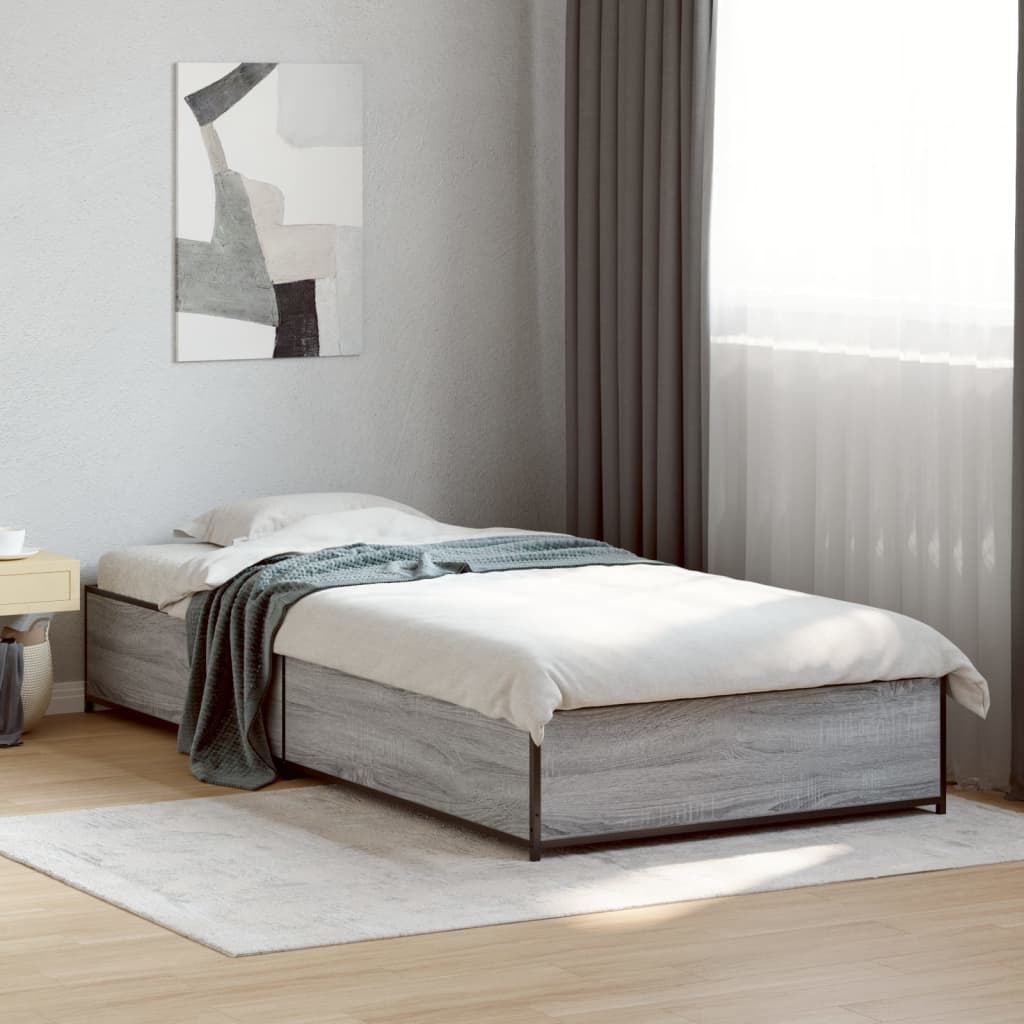 Cadre de lit sans matelas sonoma gris 100x200 cm