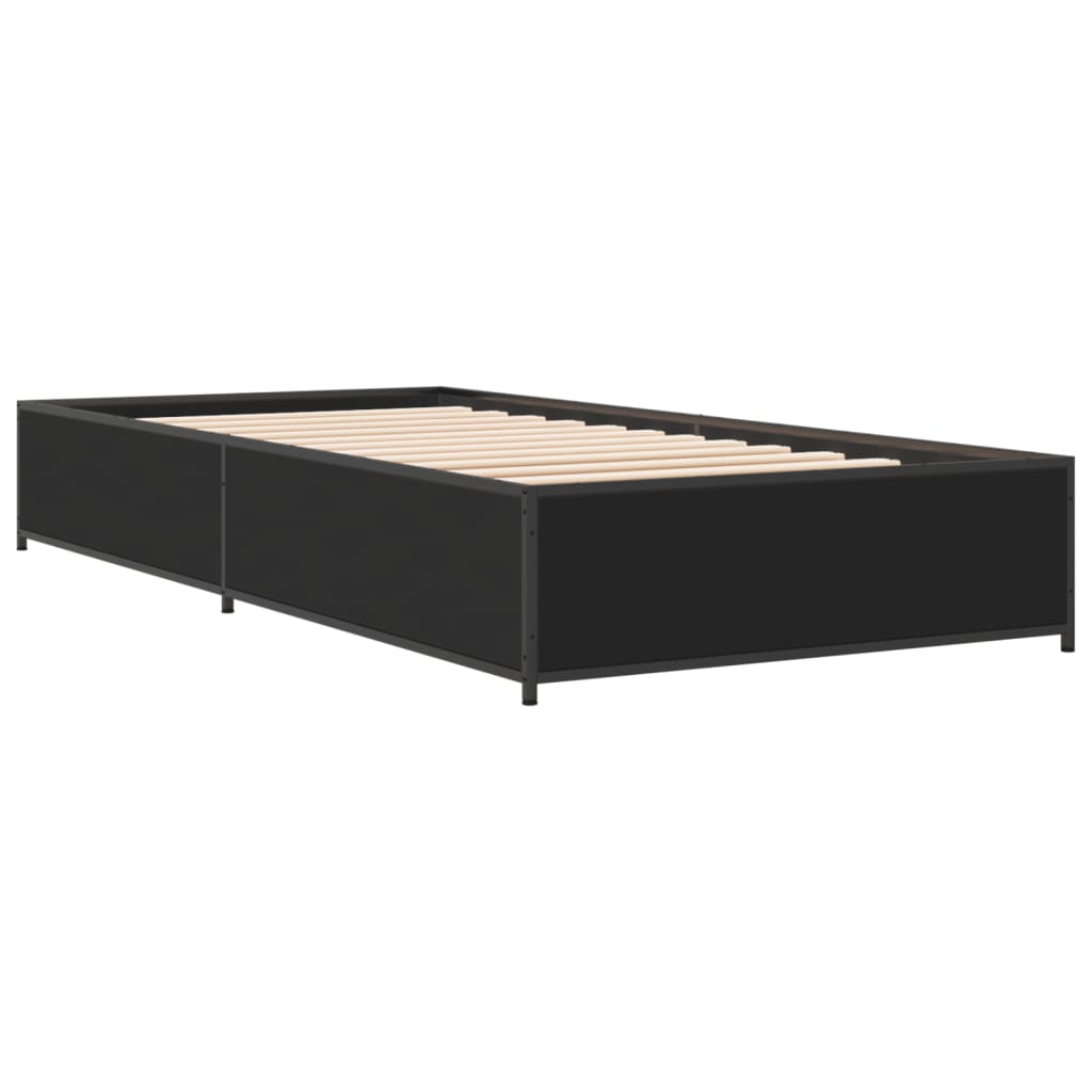 Cadre de lit sans matelas noir 90x200 cm