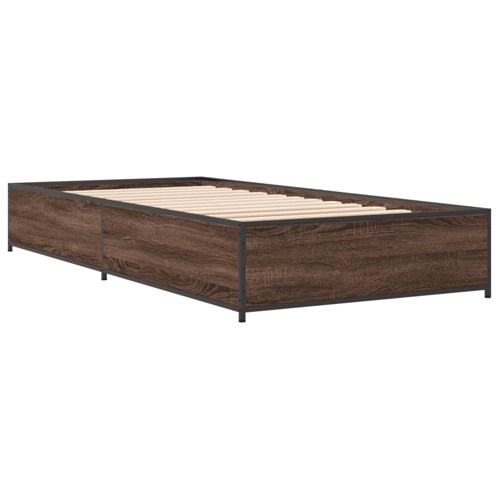 Cadre de lit sans matelas chêne marron 90x200 cm