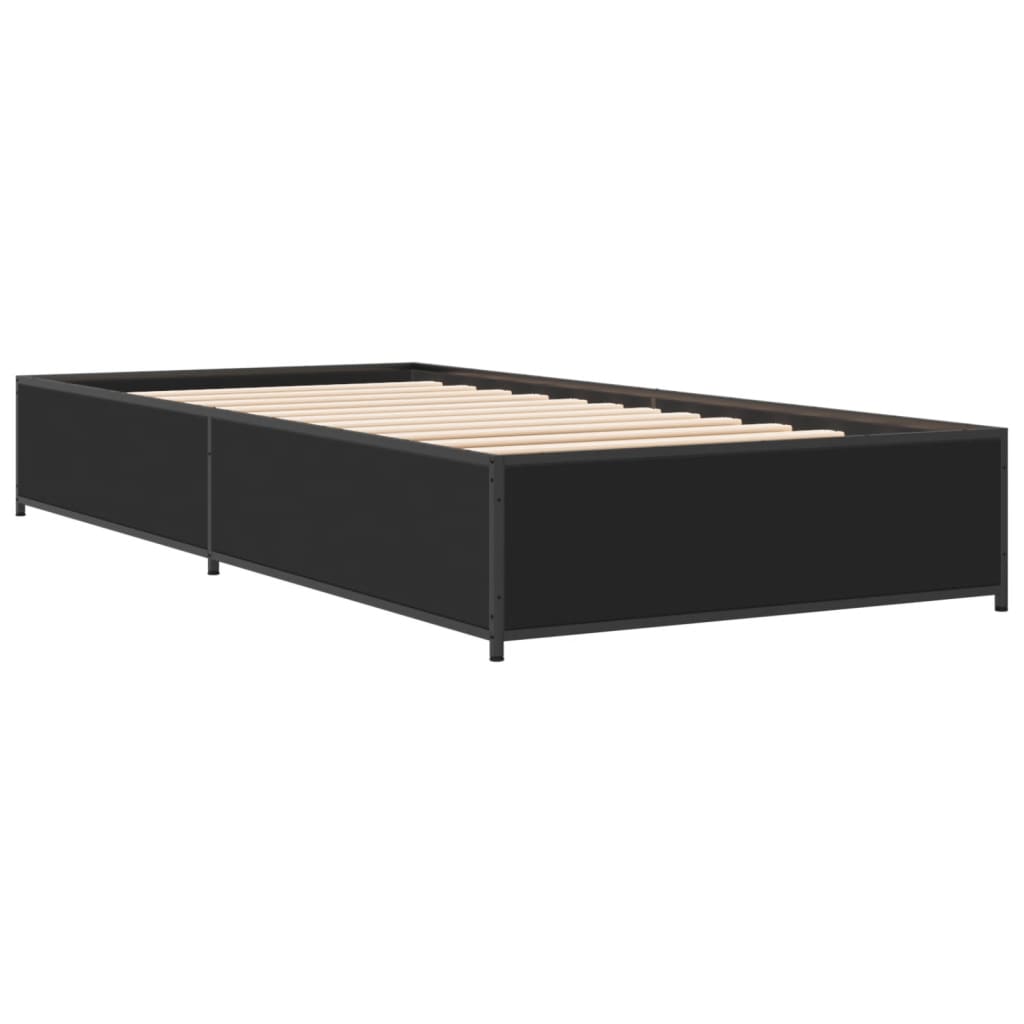 Cadre de lit sans matelas noir 90x190 cm