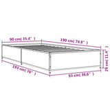 Bettgestell ohne Matratze Sonoma-Eiche 90x190 cm