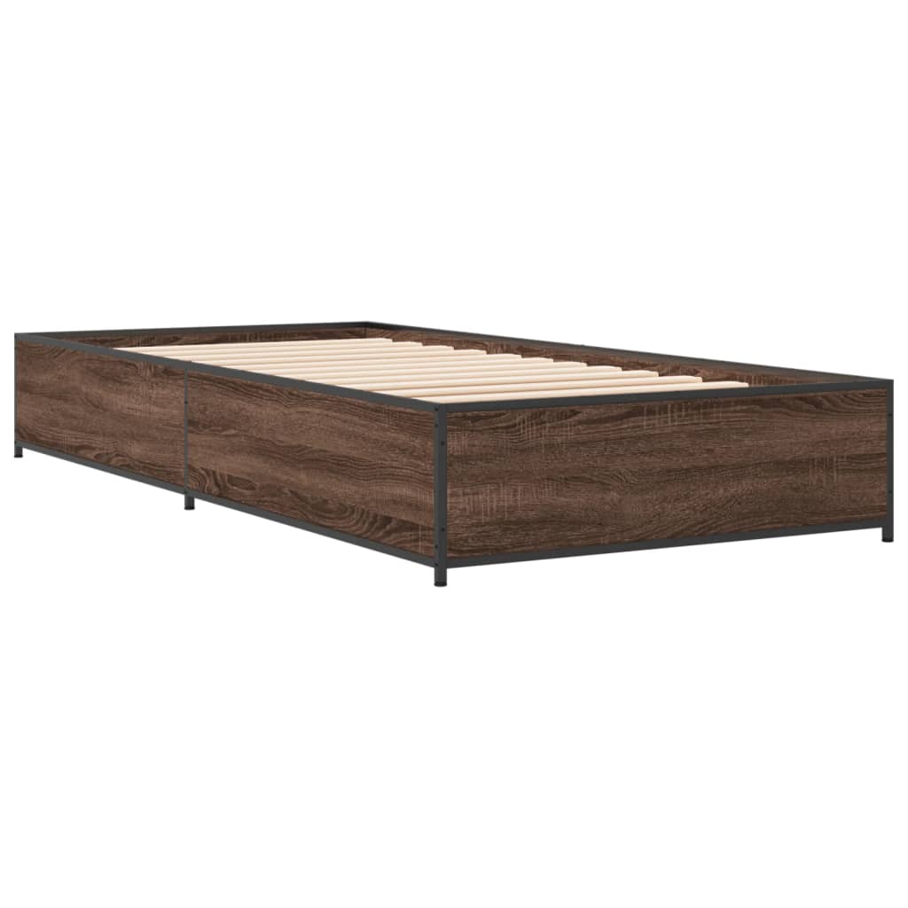 Cadre de lit sans matelas chêne marron 90x190 cm