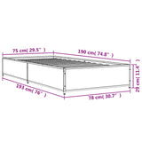 Bettgestell ohne Matratze Sonoma-Eiche 75x190 cm