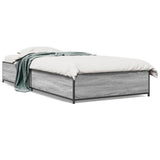 Cadre de lit sans matelas sonoma gris 75x190 cm