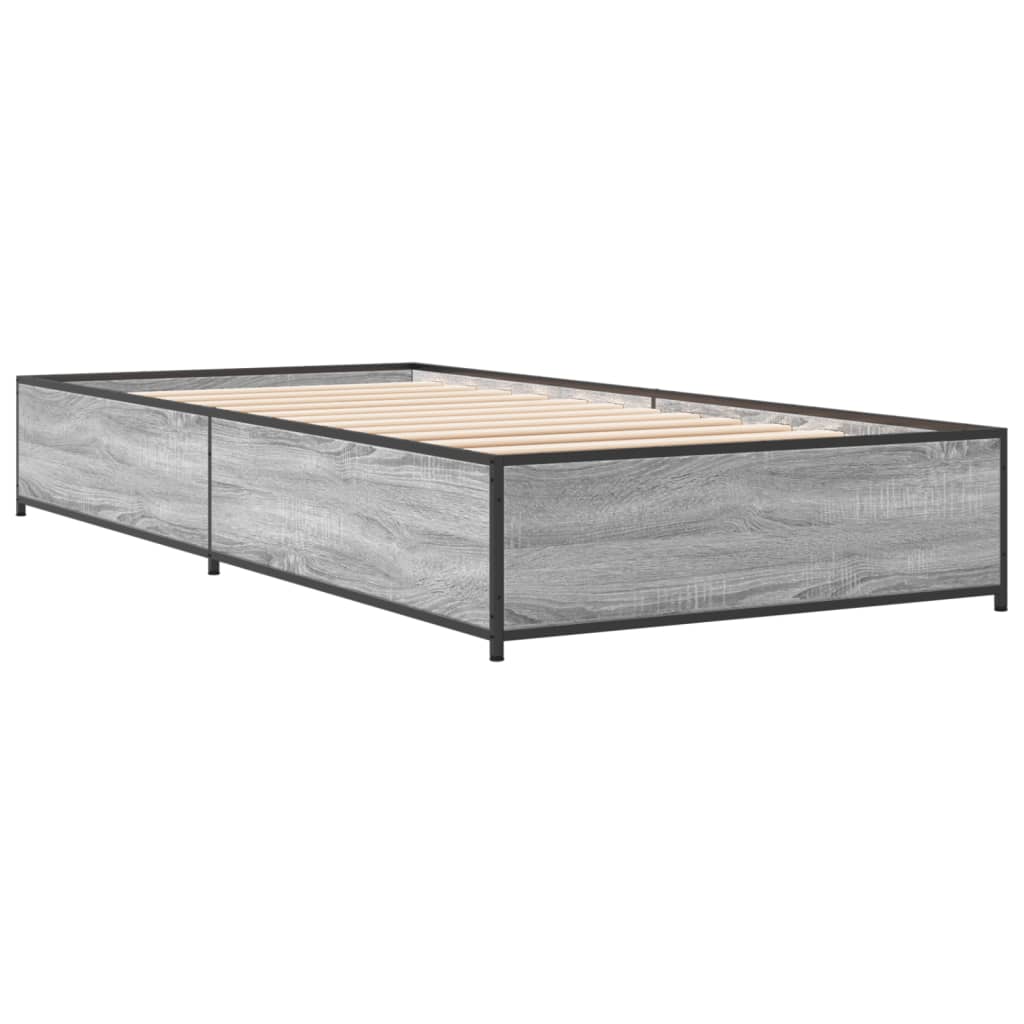 Cadre de lit sans matelas sonoma gris 75x190 cm