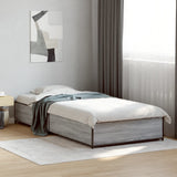 Cadre de lit sans matelas sonoma gris 75x190 cm