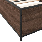 Bed frame without mattress brown oak 75x190 cm