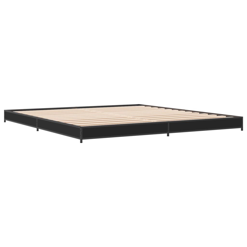 Cadre de lit sans matelas noir 200x200 cm