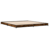 Cadre de lit sans matelas chêne fumé 200x200 cm