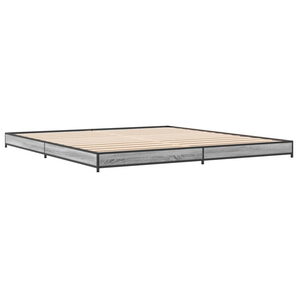 Cadre de lit sans matelas sonoma gris 200x200 cm