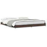 Bed frame without mattress brown oak 200x200 cm