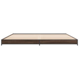 Bed frame without mattress brown oak 200x200 cm