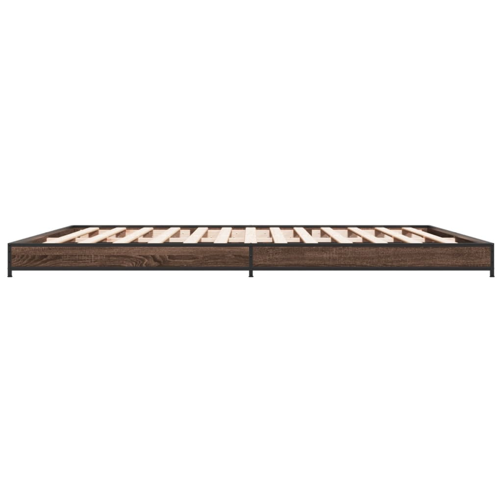 Cadre de lit sans matelas chêne marron 200x200 cm