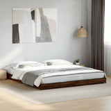 Bed frame without mattress brown oak 200x200 cm