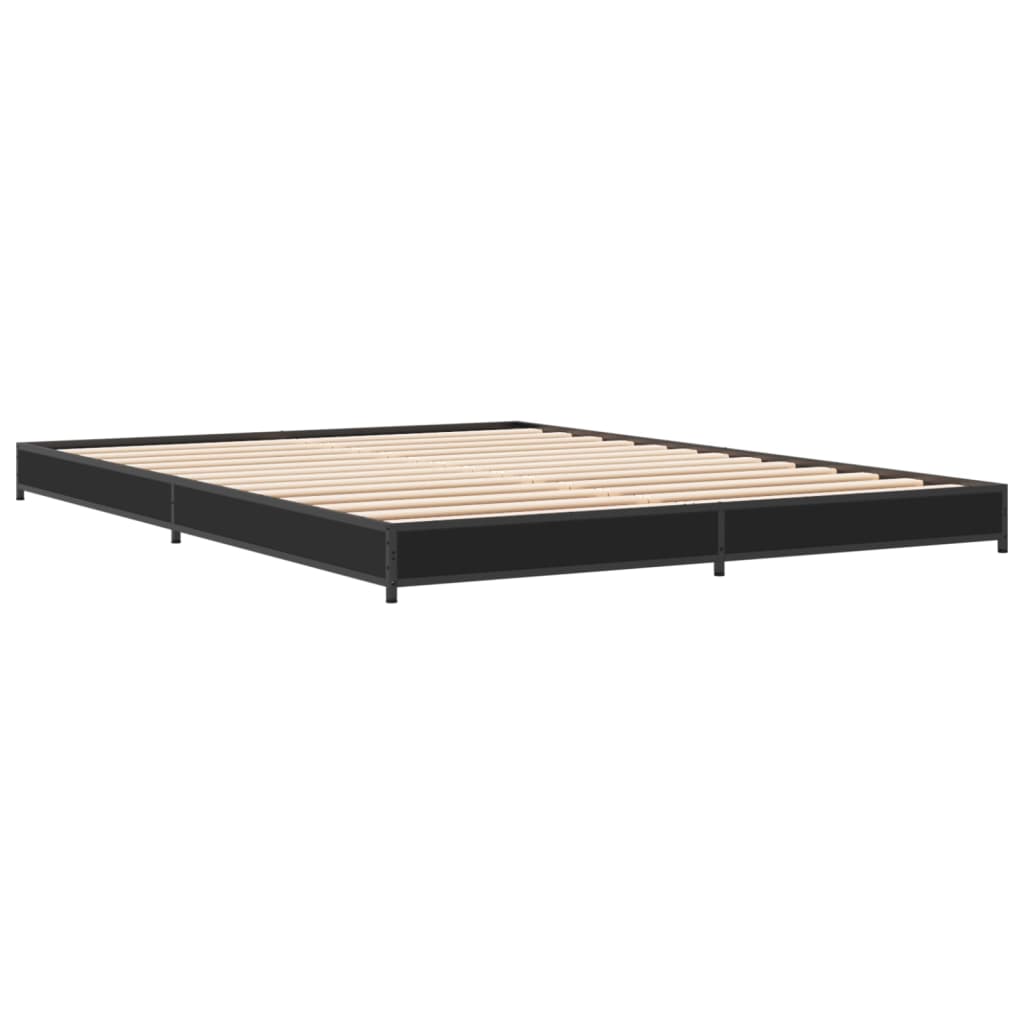 Bed frame without mattress black 150x200 cm