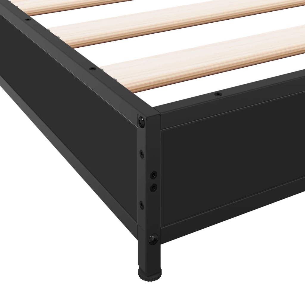 Bed frame without mattress black 150x200 cm