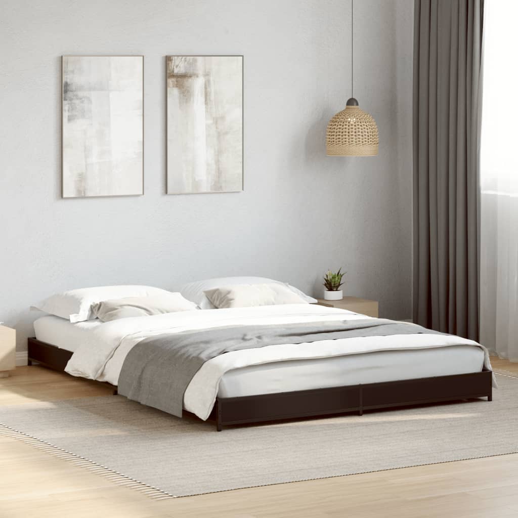 Bed frame without mattress black 150x200 cm