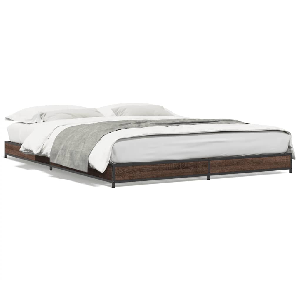 Cadre de lit sans matelas chêne marron 150x200 cm