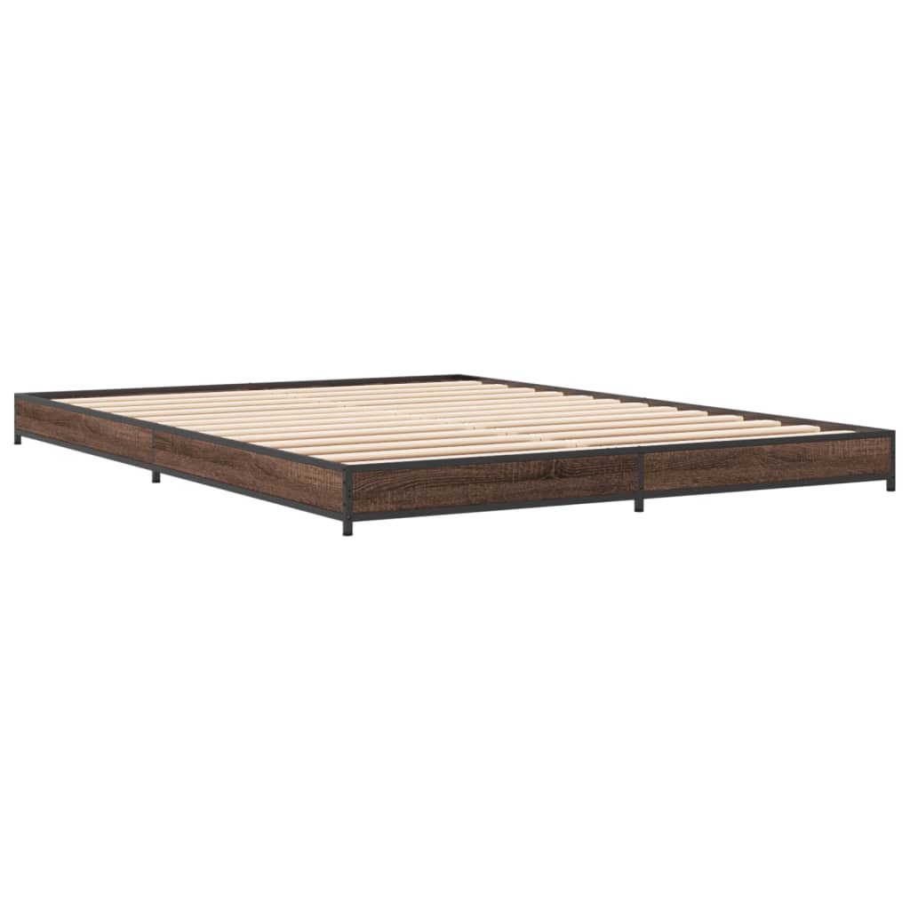 Cadre de lit sans matelas chêne marron 150x200 cm