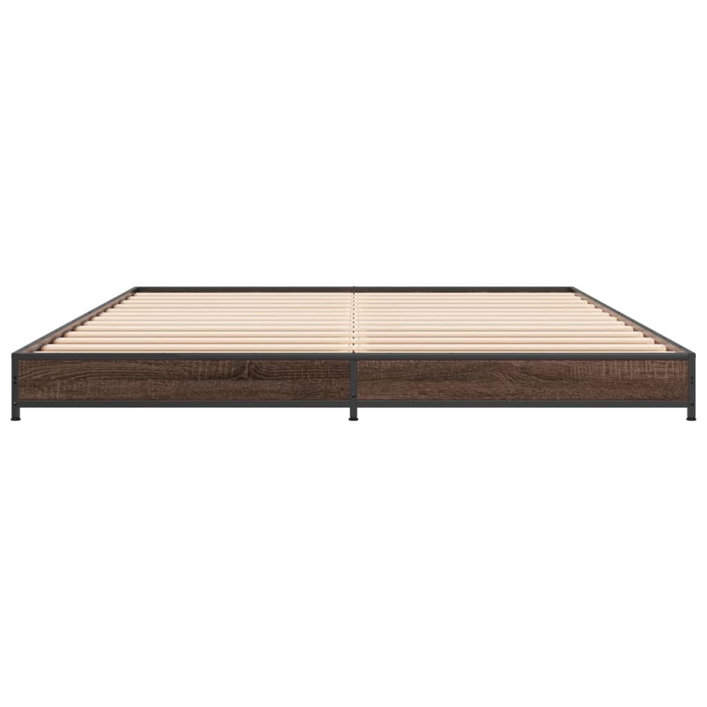 Cadre de lit sans matelas chêne marron 150x200 cm