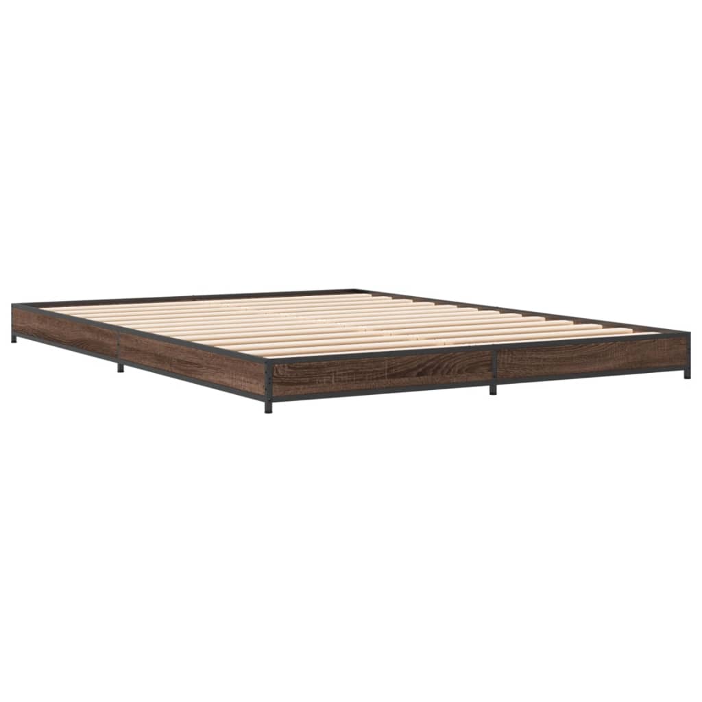 Cadre de lit sans matelas chêne marron 150x200 cm