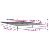 Bettgestell ohne Matratze schwarz 120x200 cm