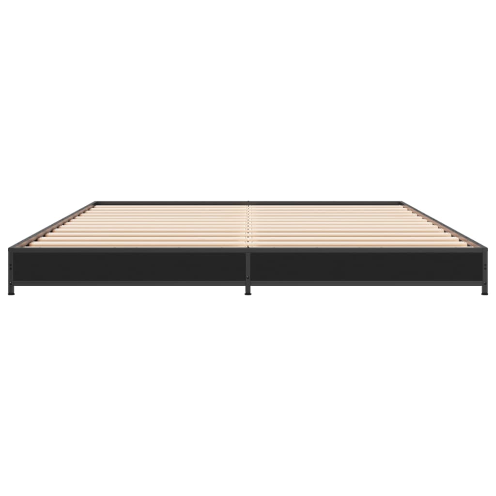 Cadre de lit sans matelas noir 140x190 cm