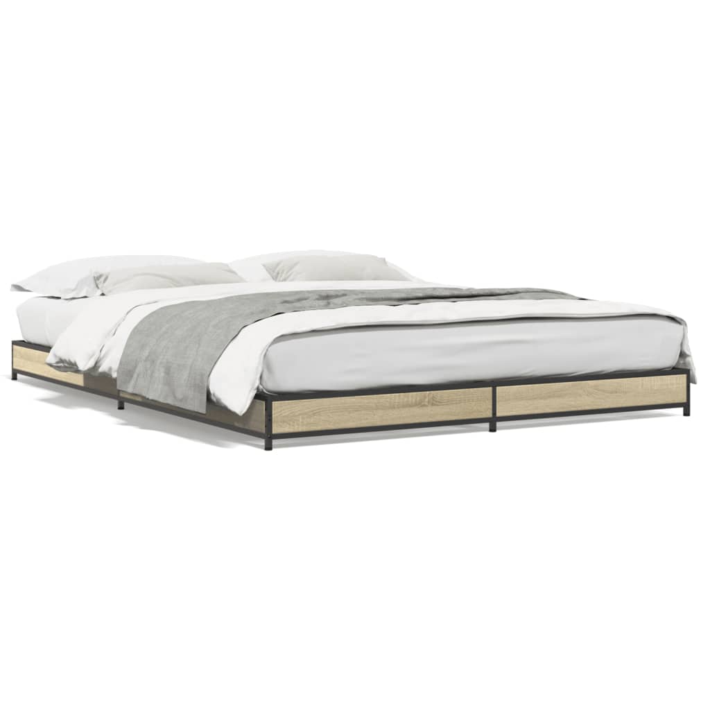 Cadre de lit sans matelas chêne sonoma 140x190 cm