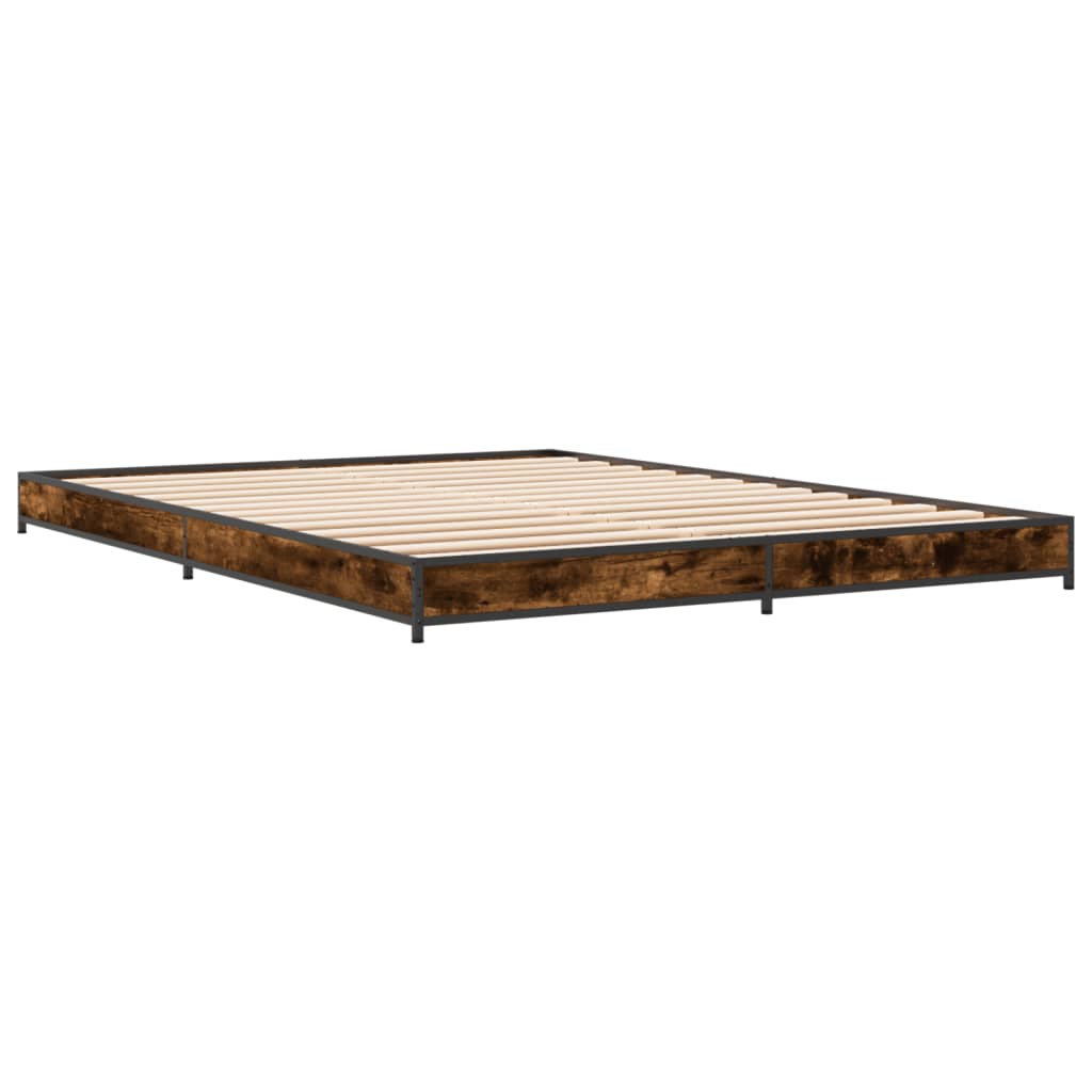 Cadre de lit sans matelas chêne fumé 140x190 cm