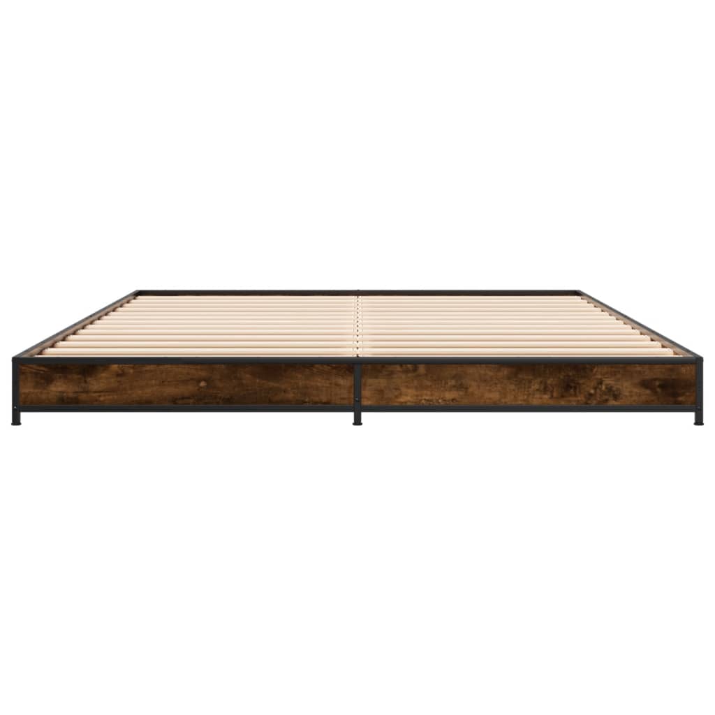 Cadre de lit sans matelas chêne fumé 140x190 cm