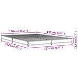 Cadre de lit sans matelas chêne sonoma 120x190 cm