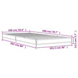 Bettgestell ohne Matratze Sonomagrau 100x200 cm