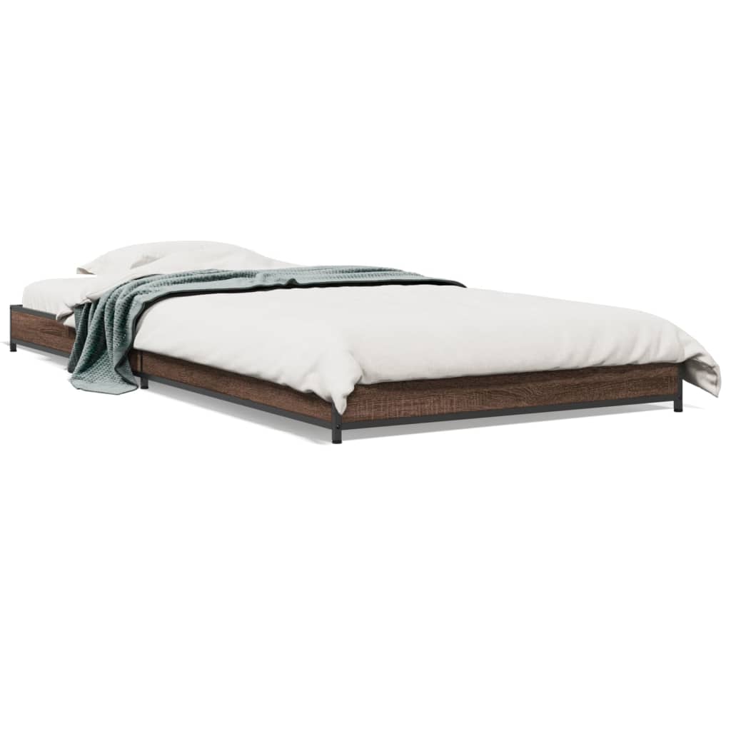 Cadre de lit sans matelas chêne marron 100x200 cm