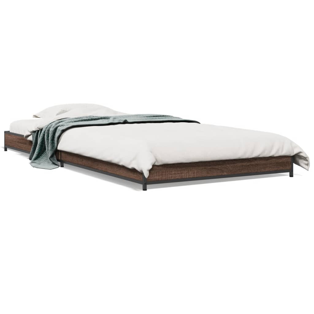 Cadre de lit sans matelas chêne marron 90x200 cm