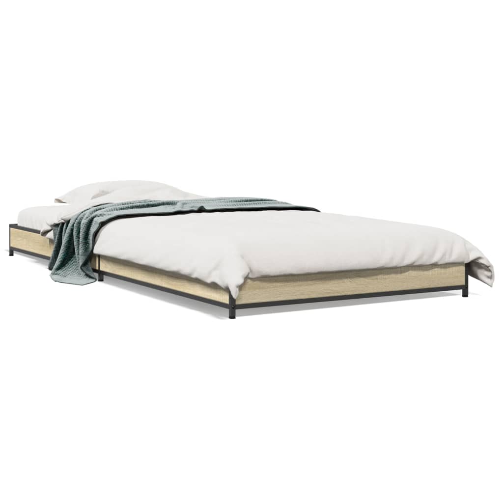 Cadre de lit sans matelas chêne sonoma 90x190 cm