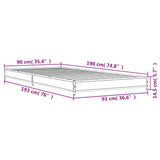 Bettgestell ohne Matratze Sonoma-Eiche 90x190 cm