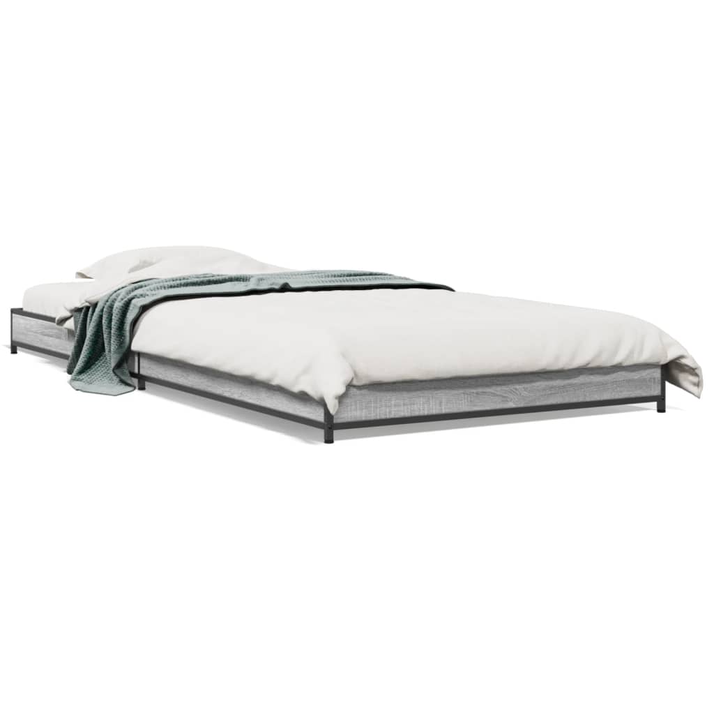 Cadre de lit sans matelas sonoma gris 90x190 cm