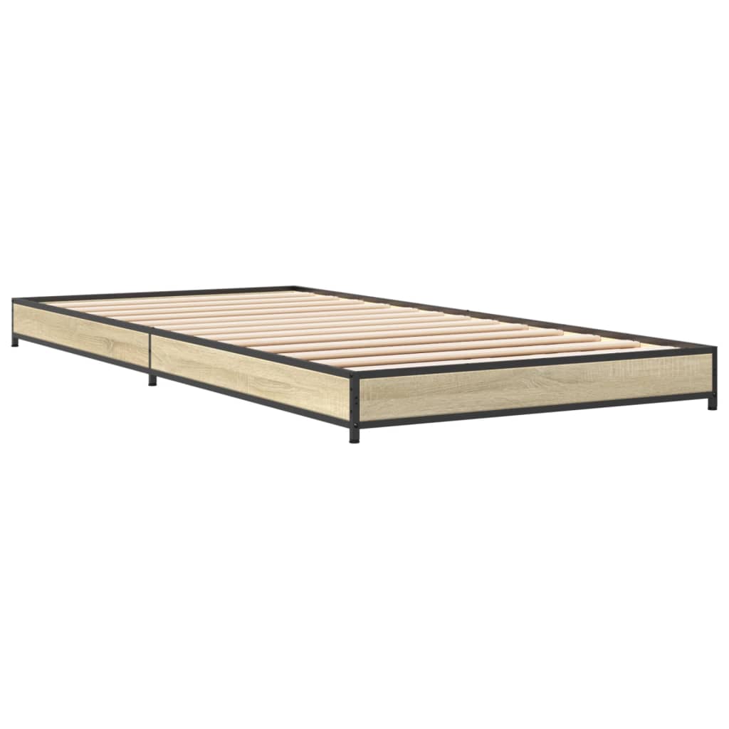 Bed frame without mattress sonoma oak 75x190 cm