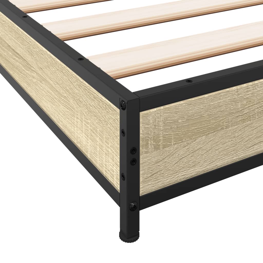 Bed frame without mattress sonoma oak 75x190 cm