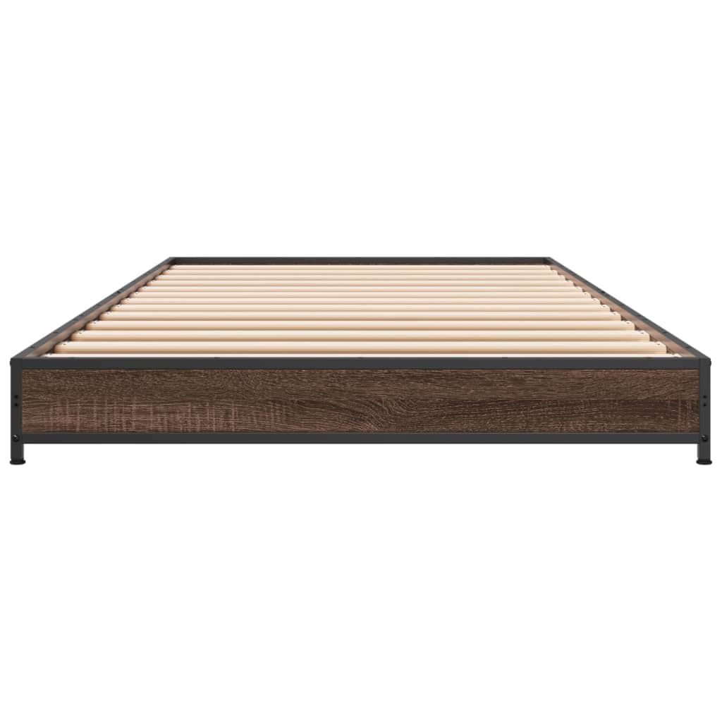 Cadre de lit sans matelas chêne marron 75x190 cm