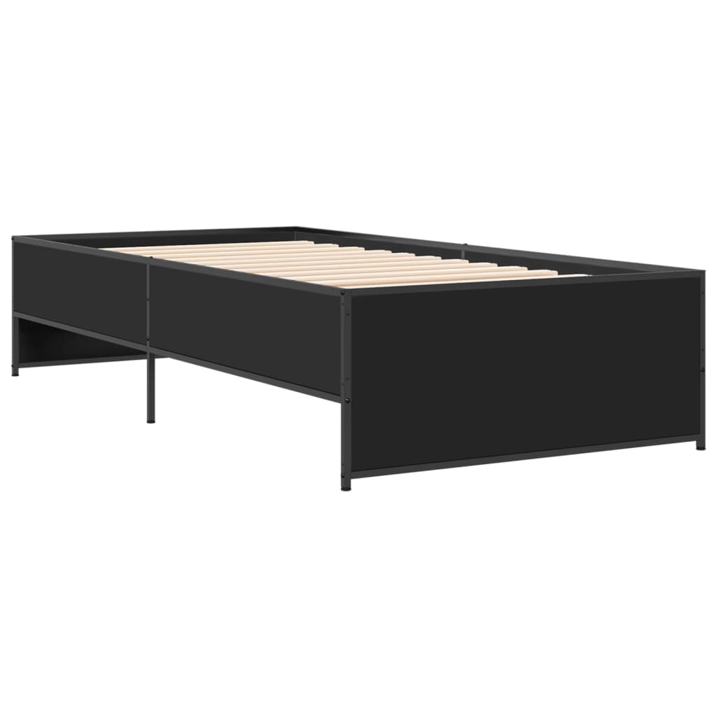 Cadre de lit sans matelas noir 90x200 cm