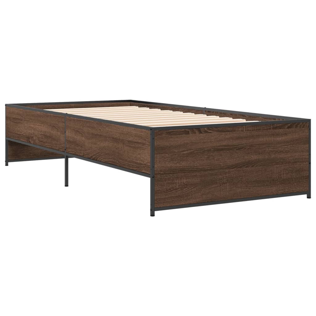 Cadre de lit sans matelas chêne marron 90x200 cm