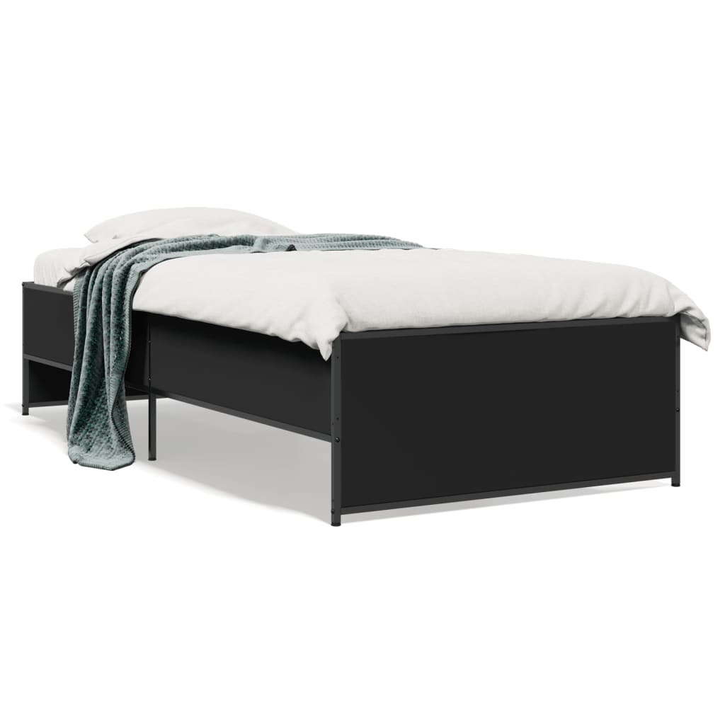 Cadre de lit sans matelas noir 90x190 cm