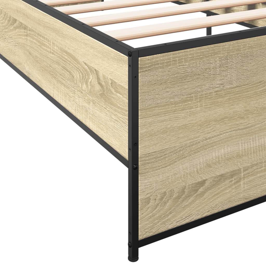 Bed frame without mattress sonoma oak 75x190 cm