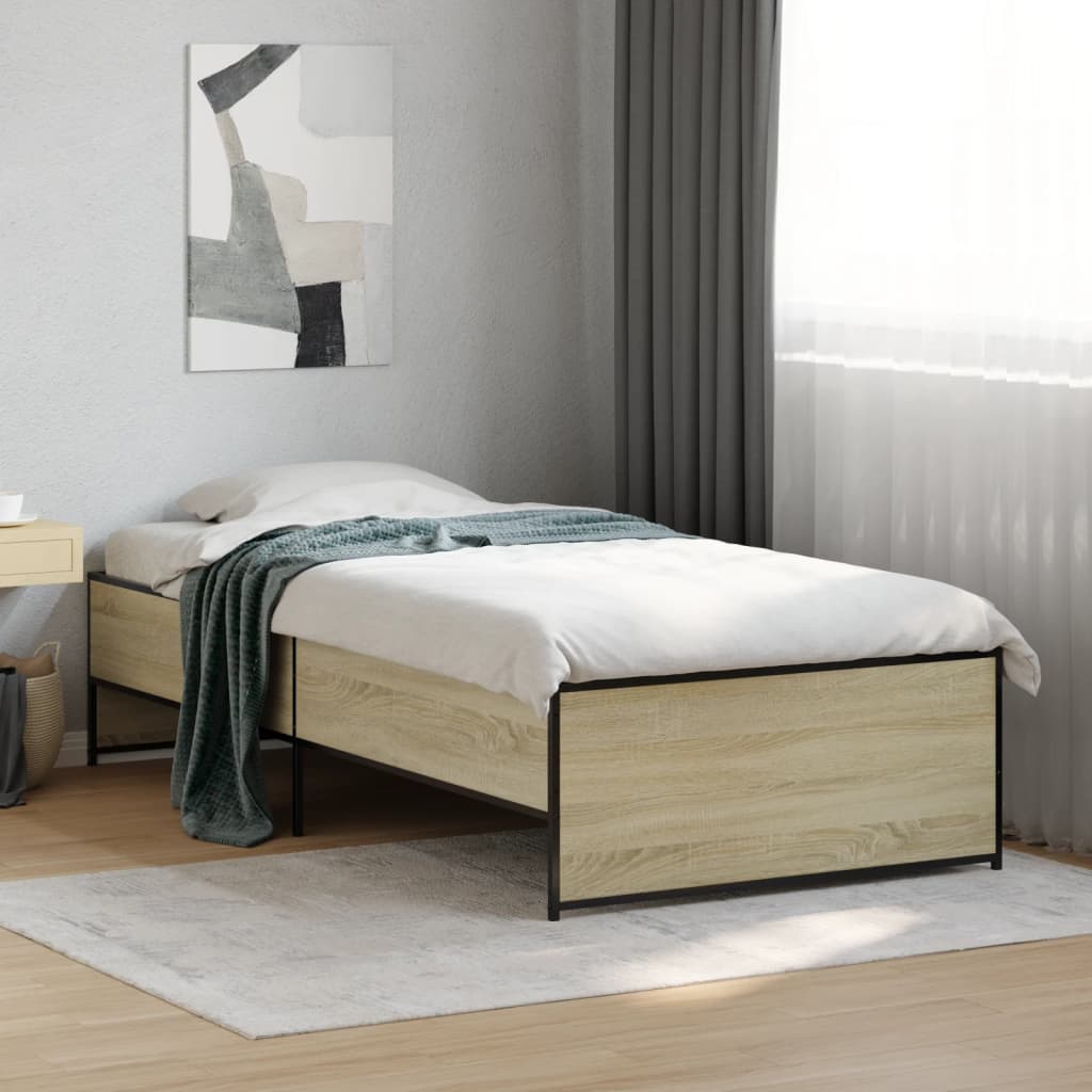 Bed frame without mattress sonoma oak 75x190 cm